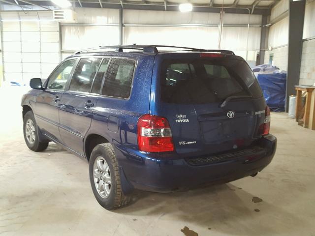 JTEEP21A360137927 - 2006 TOYOTA HIGHLANDER BLUE photo 3