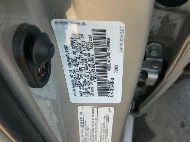 4T1BE32K33U673948 - 2003 TOYOTA CAMRY LE SILVER photo 10