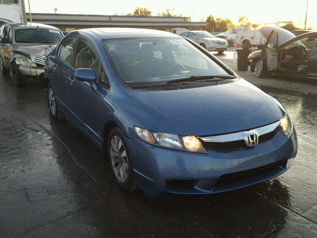 19XFA16889E005008 - 2009 HONDA CIVIC EX BLUE photo 1