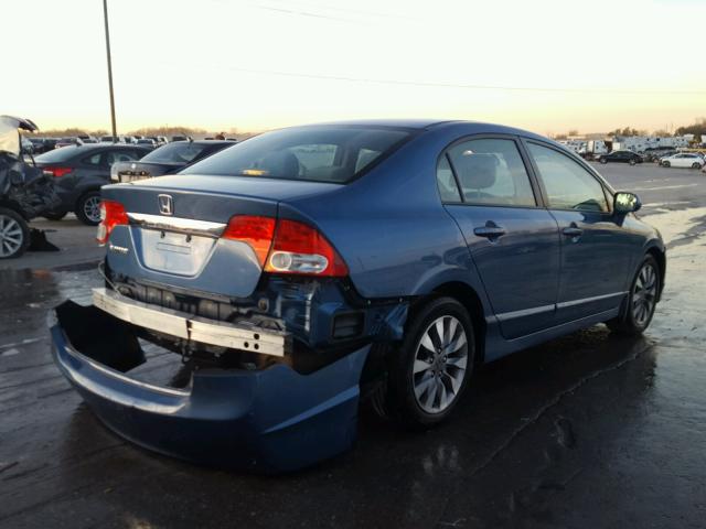 19XFA16889E005008 - 2009 HONDA CIVIC EX BLUE photo 4