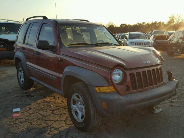 1J4GL48K45W678459 - 2005 JEEP LIBERTY SP RED photo 1