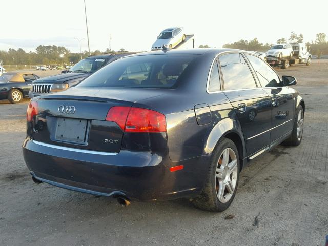 WAUAF78EX8A030945 - 2008 AUDI A4 2.0T BLUE photo 4