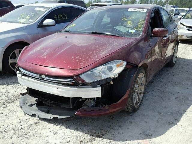 1C3CDFCB0FD346055 - 2015 DODGE DART LIMIT BURGUNDY photo 2