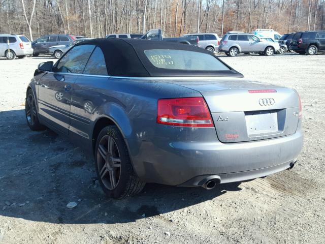 WAUDF48H98K003154 - 2008 AUDI A4 2.0T CA GRAY photo 3