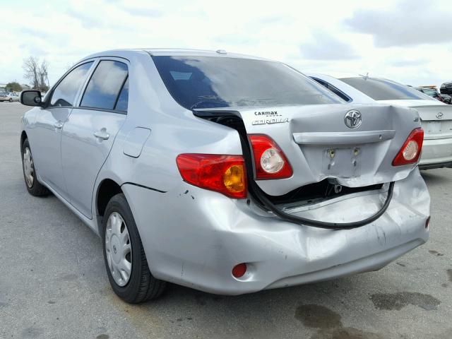 2T1BU4EEXAC338229 - 2010 TOYOTA COROLLA BA SILVER photo 3