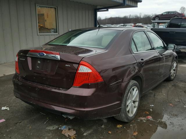 3FAHP0JA8CR192154 - 2012 FORD FUSION SEL BURGUNDY photo 4