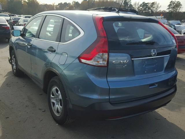 5J6RM3H34DL042441 - 2013 HONDA CR-V LX TURQUOISE photo 3