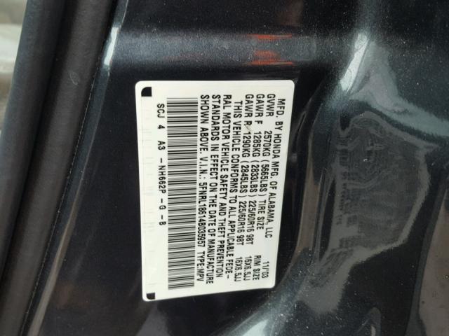 5FNRL18614B035957 - 2004 HONDA ODYSSEY EX GREEN photo 10