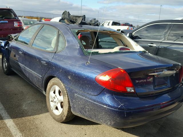 1FAFP53U61G169570 - 2001 FORD TAURUS SE BLUE photo 3