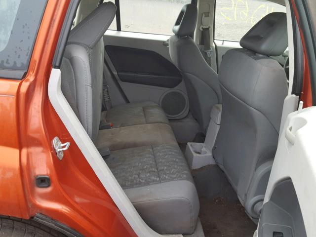 1B3HB48B27D361518 - 2007 DODGE CALIBER SX ORANGE photo 6