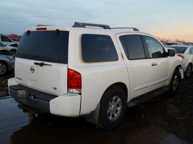 5N1AA08B74N713490 - 2004 NISSAN ARMADA SE WHITE photo 4