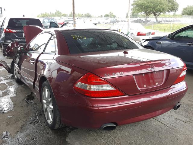 WDBSK71F67F124908 - 2007 MERCEDES-BENZ SL 550 BURGUNDY photo 3