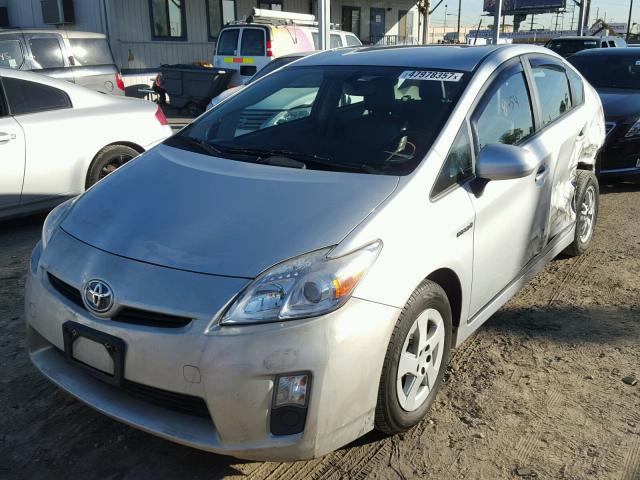 JTDKN3DUXA0237637 - 2010 TOYOTA PRIUS SILVER photo 2