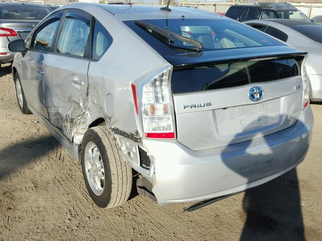 JTDKN3DUXA0237637 - 2010 TOYOTA PRIUS SILVER photo 3