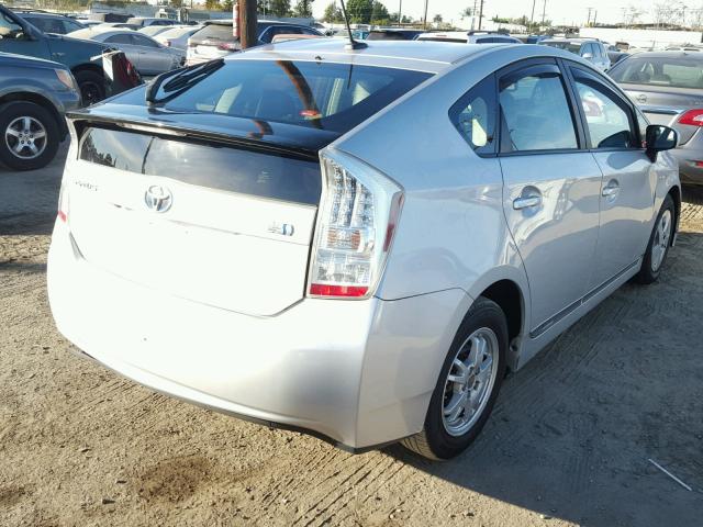 JTDKN3DUXA0237637 - 2010 TOYOTA PRIUS SILVER photo 4