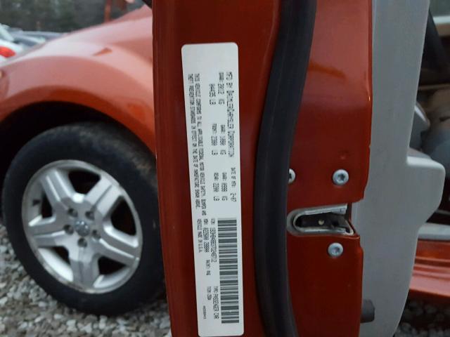 1B3HB48B37D248712 - 2007 DODGE CALIBER SX ORANGE photo 10