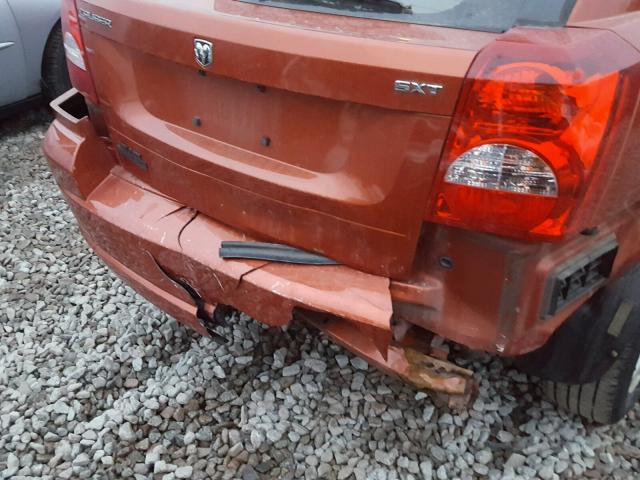 1B3HB48B37D248712 - 2007 DODGE CALIBER SX ORANGE photo 9