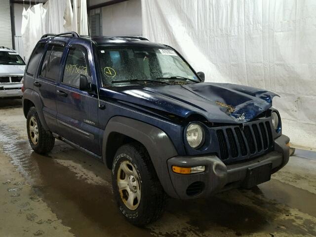1J4GL48K44W191647 - 2004 JEEP LIBERTY SP BLUE photo 1