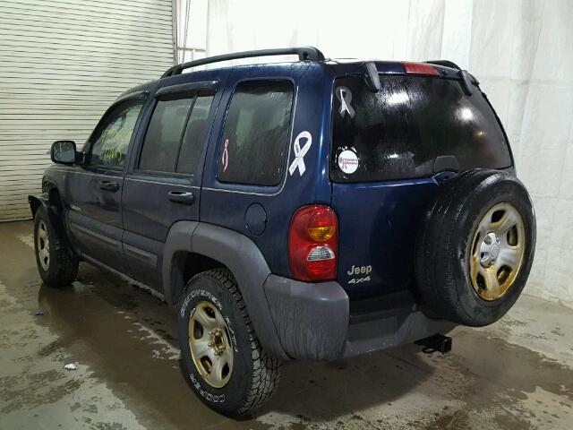 1J4GL48K44W191647 - 2004 JEEP LIBERTY SP BLUE photo 3