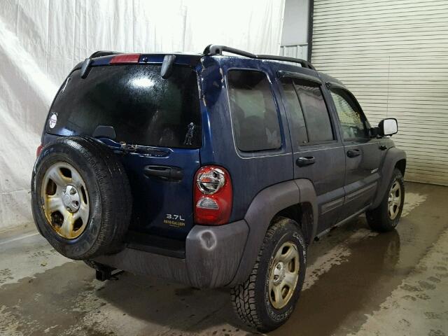 1J4GL48K44W191647 - 2004 JEEP LIBERTY SP BLUE photo 4