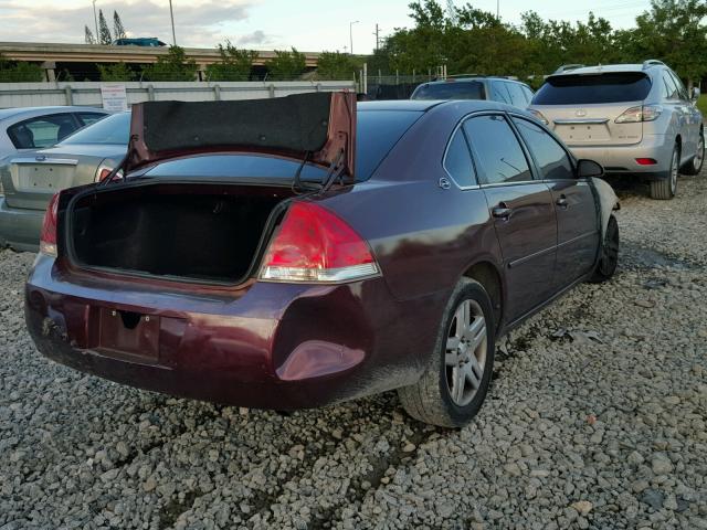 2G1WT55NX79331745 - 2007 CHEVROLET IMPALA LT MAROON photo 4