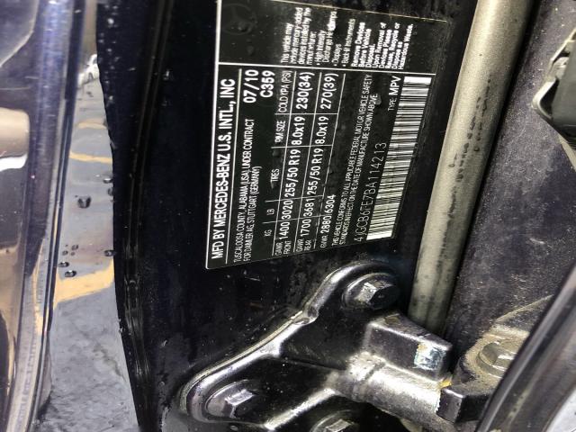 4JGCB6FE7BA114213 - 2011 MERCEDES-BENZ R 350 4MAT BLUE photo 10