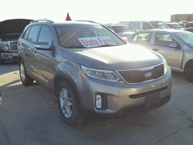 5XYKT3A60EG435882 - 2014 KIA SORENTO LX GRAY photo 1