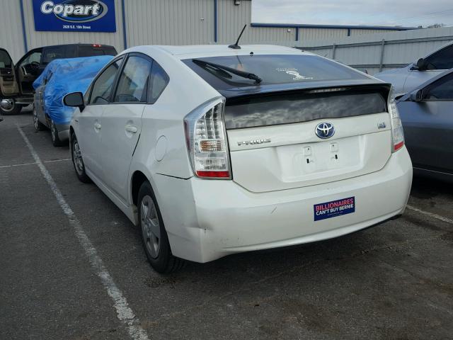 JTDKN3DU8A5011020 - 2010 TOYOTA PRIUS WHITE photo 3