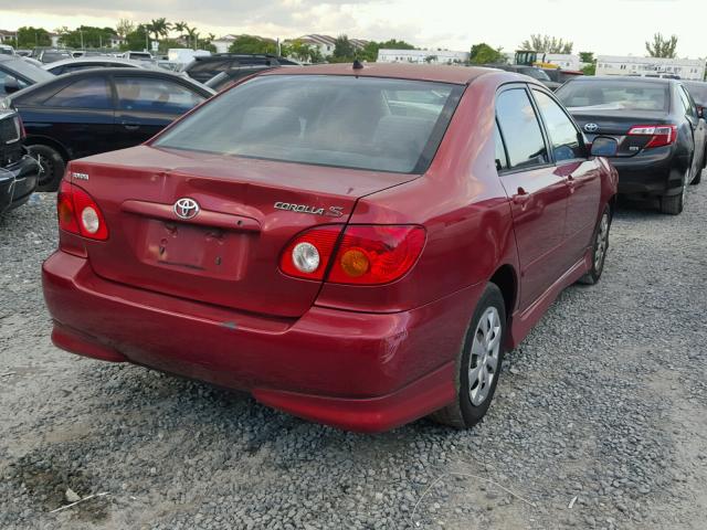 1NXBR32E54Z254015 - 2004 TOYOTA COROLLA RED photo 4