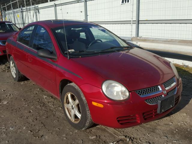 1B3ES56C74D610184 - 2004 DODGE NEON SXT RED photo 1