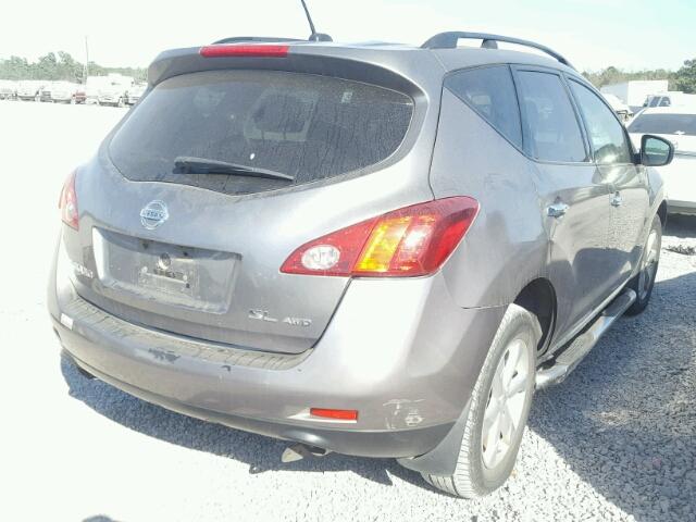 JN8AZ18W09W206166 - 2009 NISSAN MURANO S GRAY photo 4