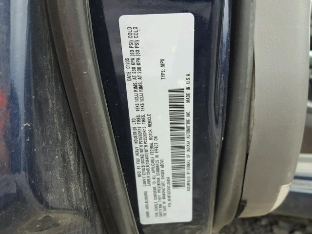 4S4BT62C457106956 - 2005 SUBARU BAJA SPORT BLUE photo 10