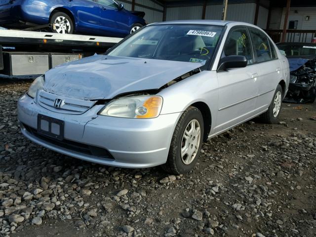 1HGES15592L011138 - 2002 HONDA CIVIC LX SILVER photo 2