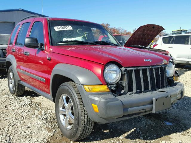 1J4GK48K87W516405 - 2007 JEEP LIBERTY SP RED photo 1