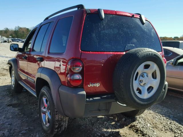 1J4GK48K87W516405 - 2007 JEEP LIBERTY SP RED photo 3