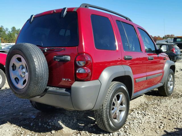 1J4GK48K87W516405 - 2007 JEEP LIBERTY SP RED photo 4