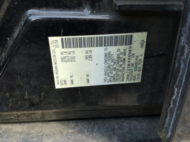 1N4AL21E39N448949 - 2009 NISSAN ALTIMA 2.5 BLACK photo 10