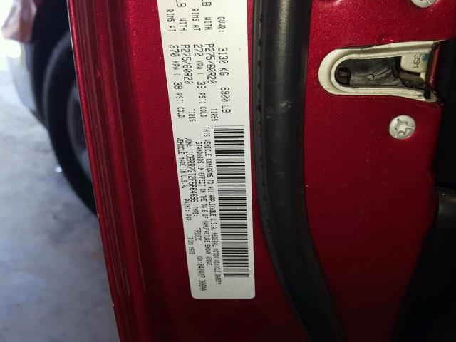 1C6RR7GT2FS664696 - 2015 RAM 1500 SLT BURGUNDY photo 10