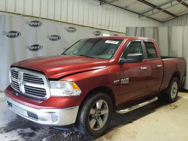 1C6RR7GT2FS664696 - 2015 RAM 1500 SLT BURGUNDY photo 2