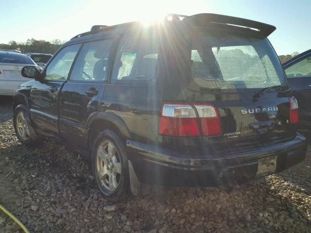 JF1SF65672H723233 - 2002 SUBARU FORESTER S BLACK photo 3