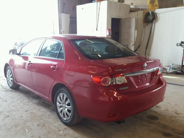 2T1BU4EE1DC090554 - 2013 TOYOTA COROLLA BA RED photo 3