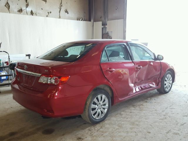 2T1BU4EE1DC090554 - 2013 TOYOTA COROLLA BA RED photo 4