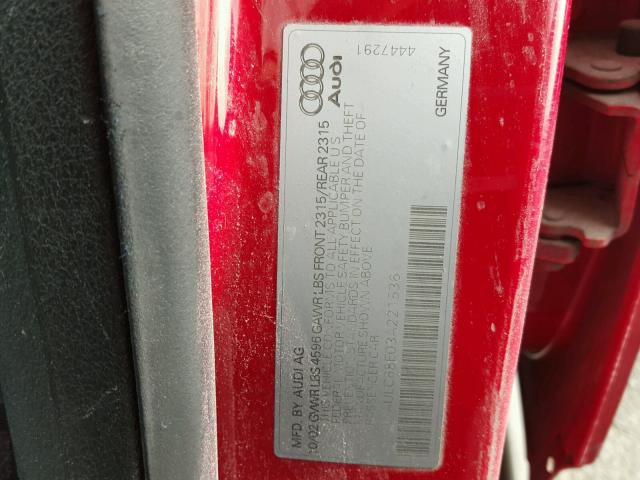 WAULC68E03A221536 - 2003 AUDI A4 1.8T QU RED photo 10