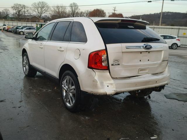 2FMDK3KC2BBA67409 - 2011 FORD EDGE LIMIT WHITE photo 3