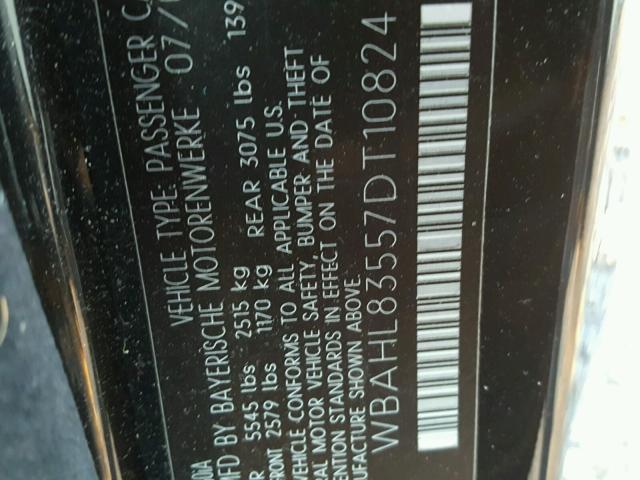 WBAHL83557DT10824 - 2007 BMW ALPINA B7 შავი ფოტო 10