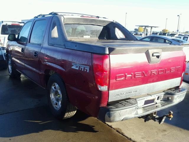 3GNEC12T84G299613 - 2004 CHEVROLET AVALANCHE BURGUNDY photo 3