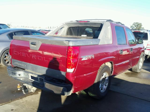 3GNEC12T84G299613 - 2004 CHEVROLET AVALANCHE BURGUNDY photo 4