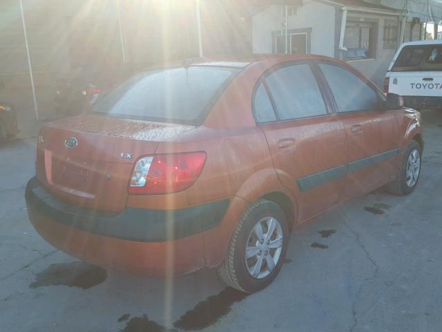 KNADE223696443105 - 2009 KIA RIO BASE ORANGE photo 4