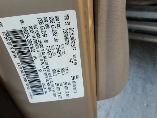 2A8GP54L27R273736 - 2007 CHRYSLER TOWN & COU 金色 照片 10
