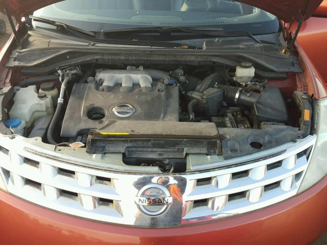 JN8AZ08T45W316096 - 2005 NISSAN MURANO SL ORANGE photo 7